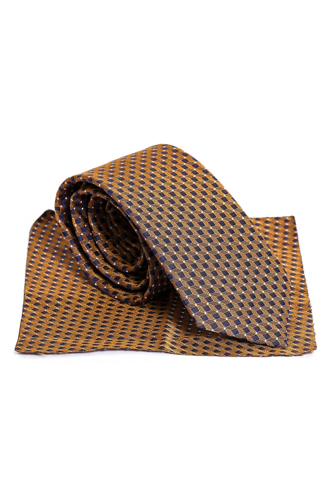Black Cube Patterned Men Yellow Tie- Wessi