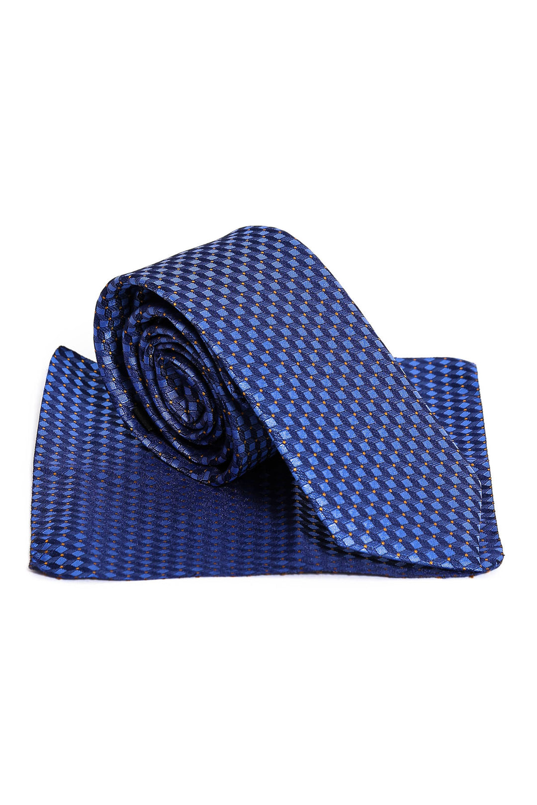 Cube Patterned Men Blue Tie – Wessi