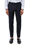 Slim Fit Plain Navy Blue Men Trousers - Wessi