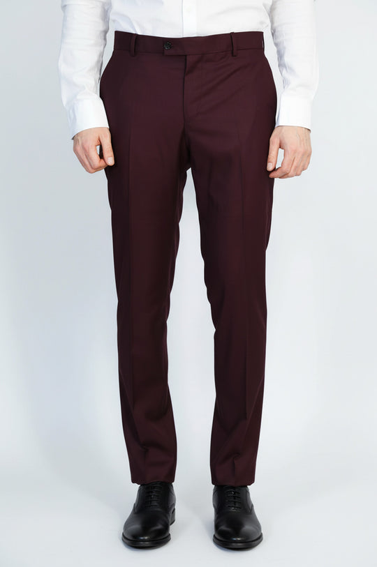Plain Burgundy Men Trousers - Wessi Plain Burgundy Men Trousers - Wessi