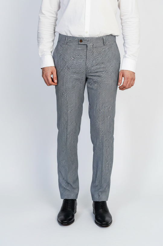 Pantalón Hombre Estampado Pata De Gallo Negro - Wessi