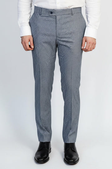 Pantalon Homme Bleu à Motifs Pied de Poule - Wessi