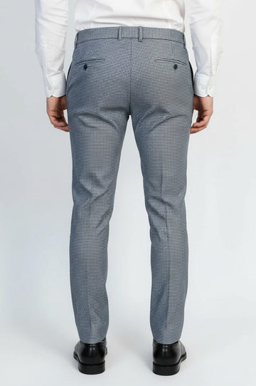 Pantalon Homme Bleu à Motifs Pied de Poule - Wessi