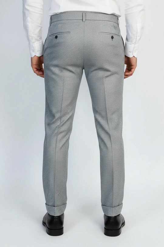 Pantalon Homme Gris à Motifs Pied de Poule - Wessi