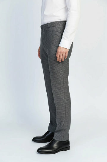 Pantaloni da uomo antracite con fantasia pied de poule - Wessi