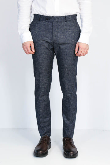 Plain Navy Blue Men Trousers - Wessi