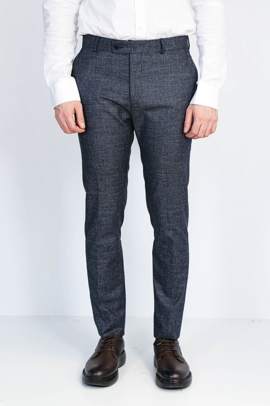 Plain Navy Blue Men Trousers - Wessi
