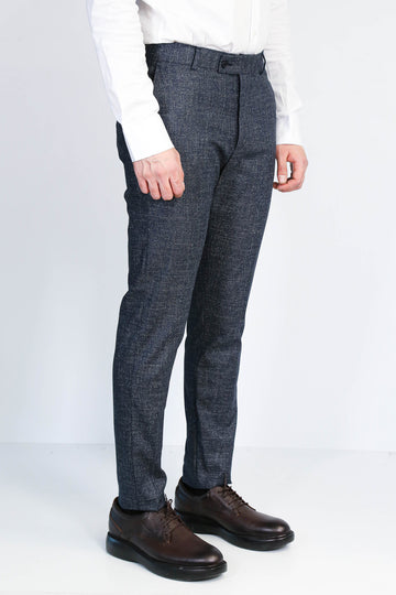 Plain Navy Blue Men Trousers - Wessi
