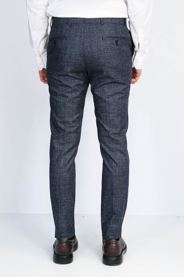 Plain Navy Blue Men Trousers - Wessi