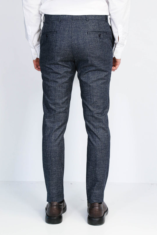 Plain Navy Blue Men Trousers - Wessi