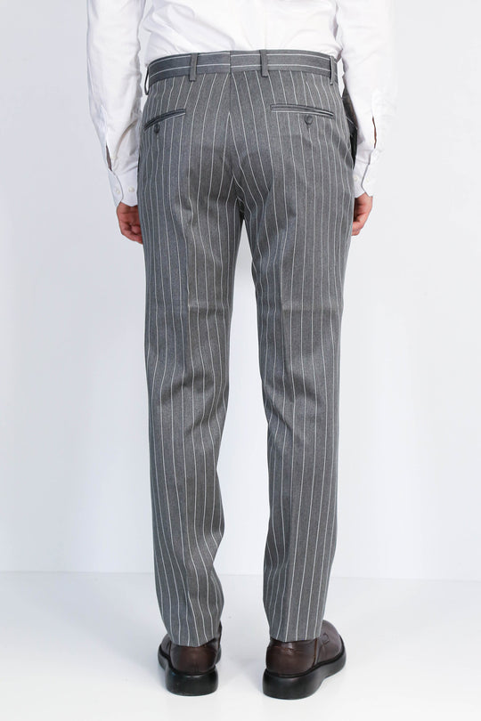 Striped Grey Slim-Fit Trousers - Wessi Wessi - Discover Diversity Striped Grey Slim-Fit Trousers - Wessi Wessi - Discover Diversity