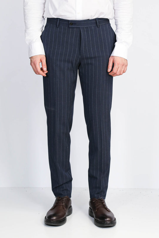 Striped Slim Fit Navy Blue Men Pants - Wessi Wessi - Discover Diversity Striped Slim Fit Navy Blue Men Pants - Wessi Wessi - Discover Diversity