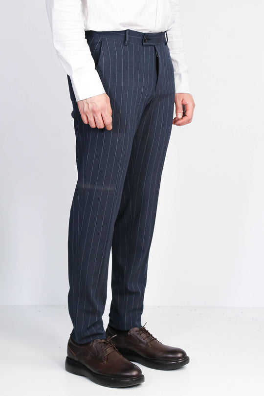 Striped Slim Fit Navy Blue Men Pants - Wessi Wessi - Discover Diversity Striped Slim Fit Navy Blue Men Pants - Wessi Wessi - Discover Diversity