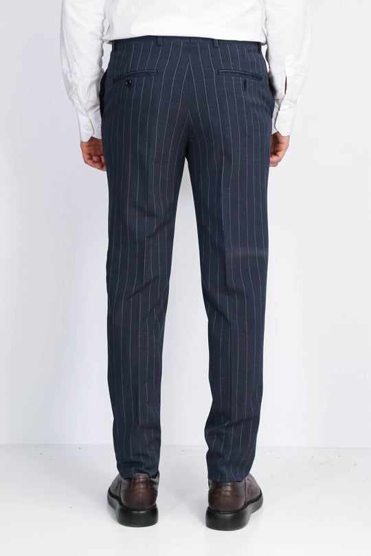 Striped Slim Fit Navy Blue Men Pants - Wessi Wessi - Discover Diversity Striped Slim Fit Navy Blue Men Pants - Wessi Wessi - Discover Diversity