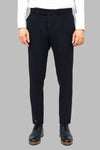 Plain Navy Blue Men Dress Pants - Wessi