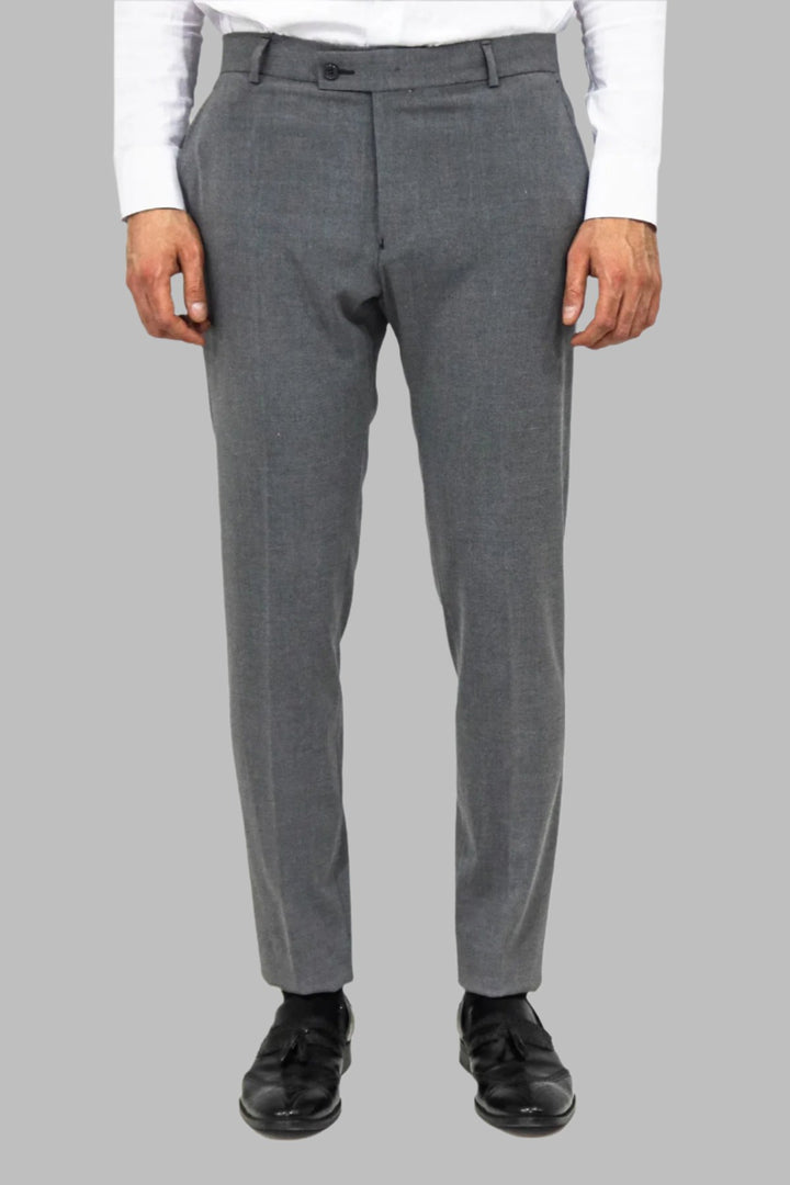 Plain Grey Men Dress Pants - Wessi