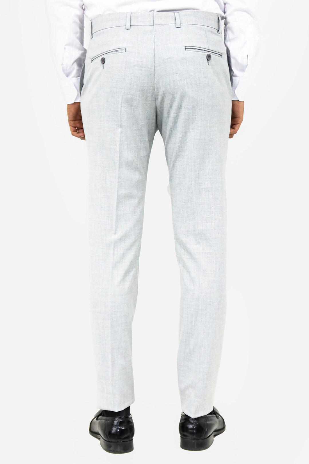 Plain Light Grey Men Dress Pants - Wessi