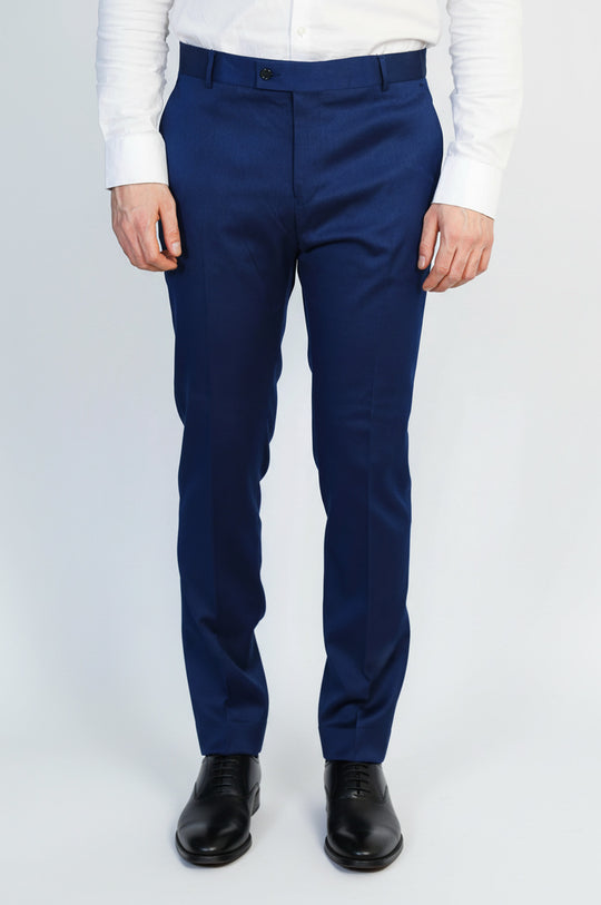 Pantalones azules lisos de corte entallado para hombre - Wessi