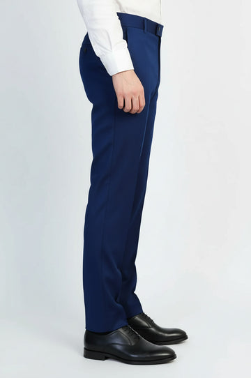 Pantalones azules lisos de corte entallado para hombre - Wessi