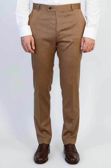 Slim Fit Plain Tan Men Pants - Wessi