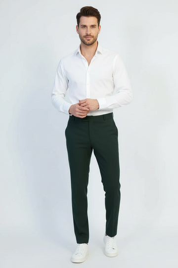 green dress pants mens Pale Suit With its rich Echfiprom Straight Leg Mens Pants