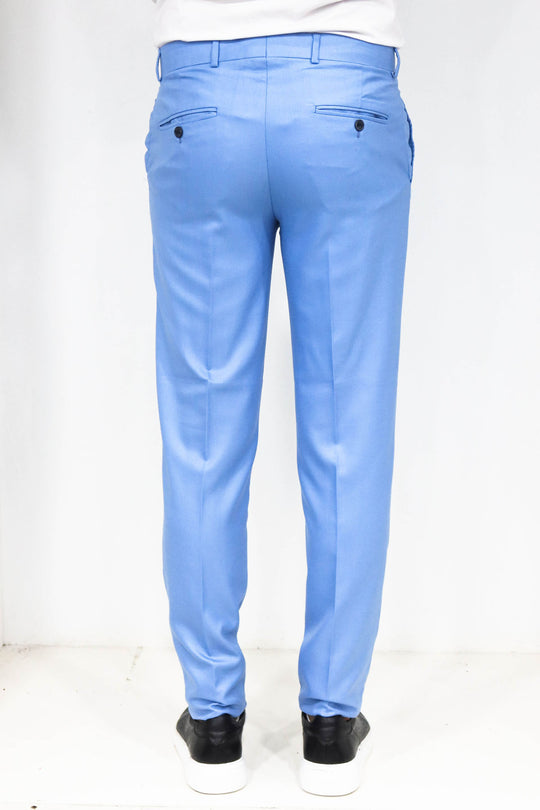 Slim Fit Textured Light Blue Men Trousers - Wessi Wessi - Discover Diversity Slim Fit Textured Light Blue Men Trousers - Wessi Wessi - Discover Diversity