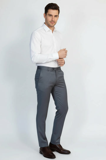 Mid Grey Slim Fit Dress Pants – Wessi