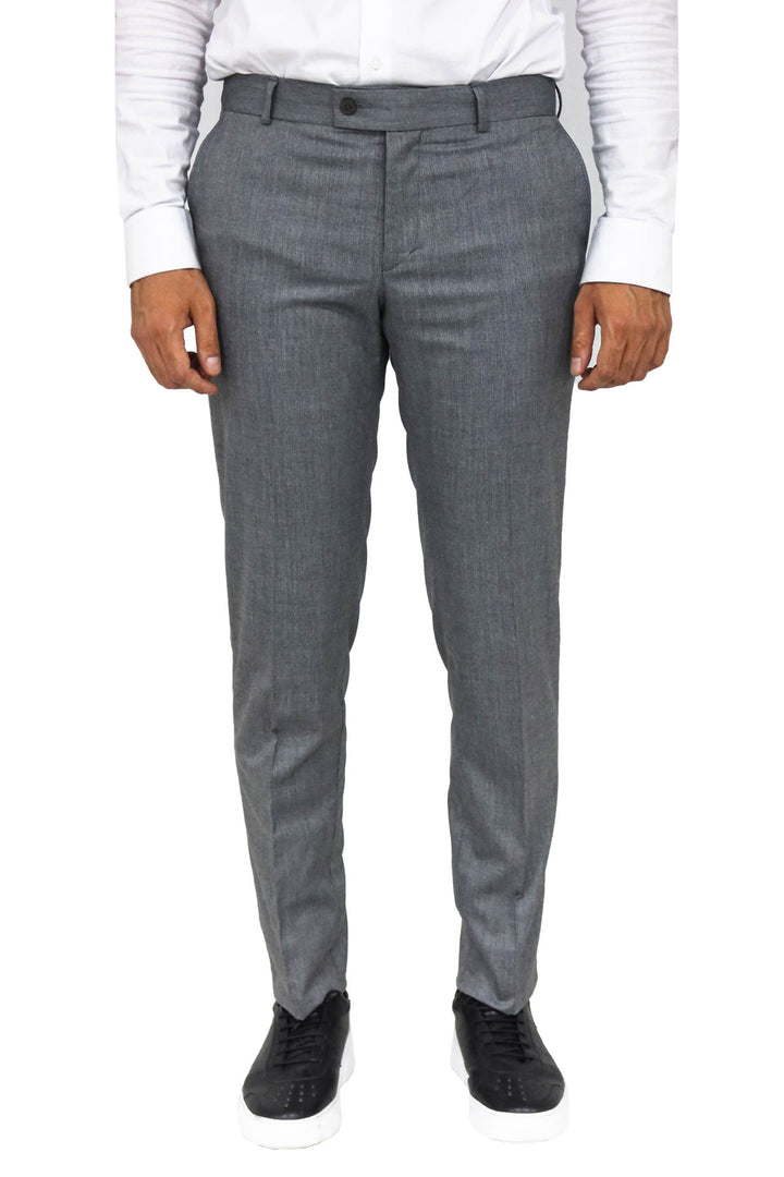 Pantalón Hombre Slim Fit Texturizado Gris Oscuro - Wessi