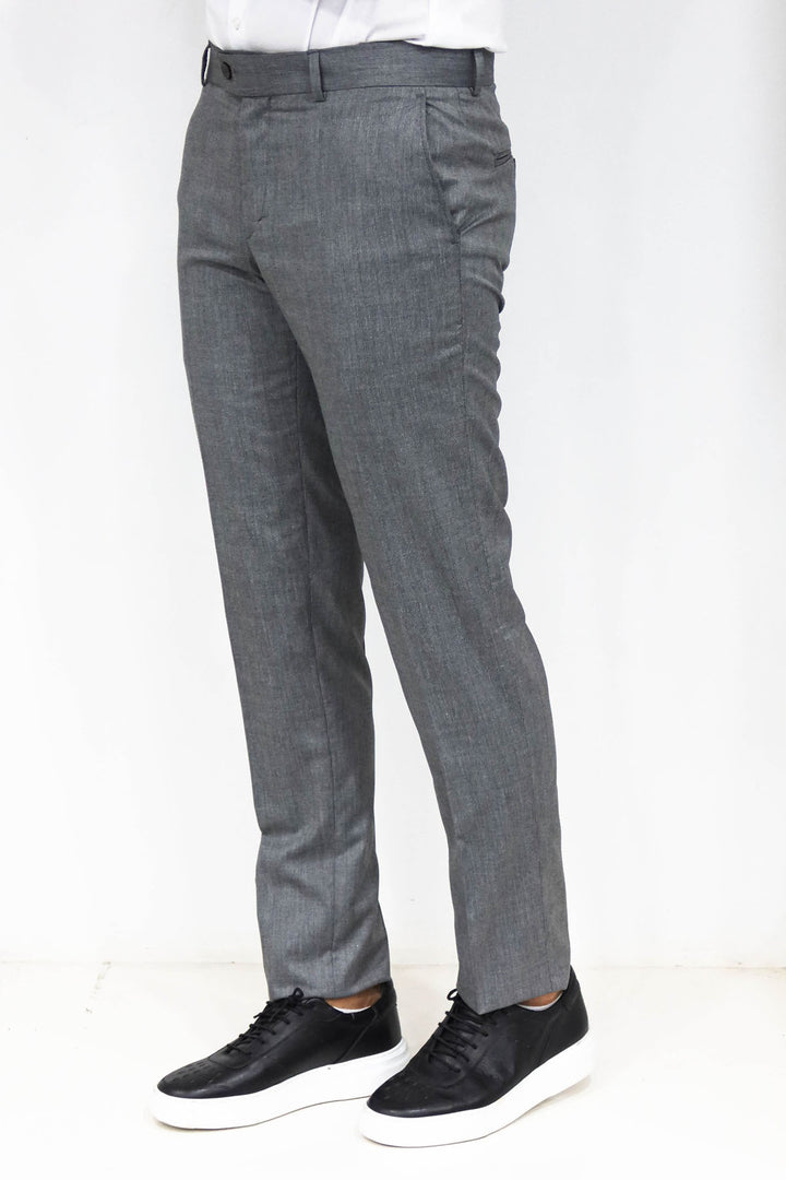 Pantalón Hombre Slim Fit Texturizado Gris Oscuro - Wessi