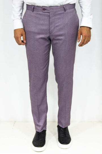 Pantaloni da uomo viola testurizzati slim fit - Wessi