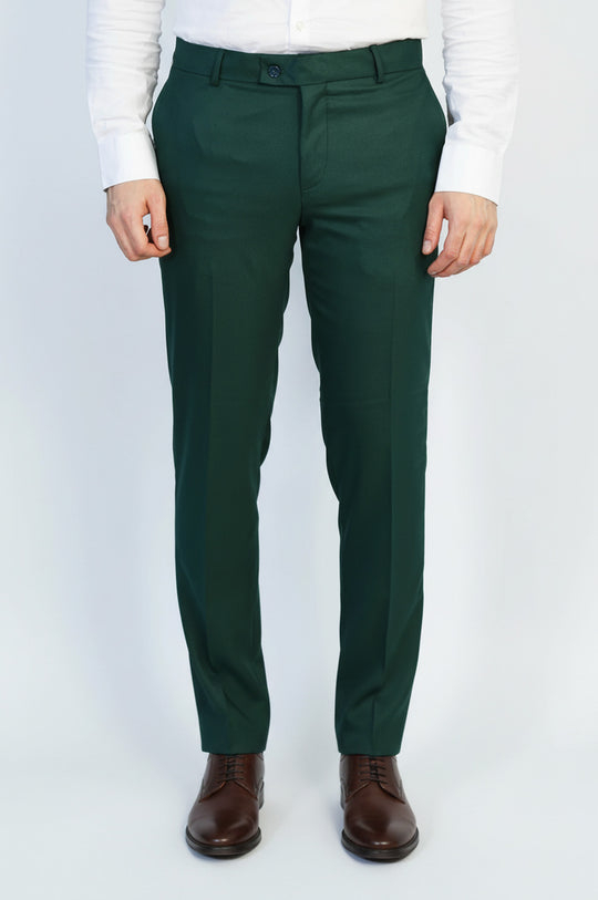 Pantalón Hombre Slim Fit Texturizado Verde Oscuro - Wessi