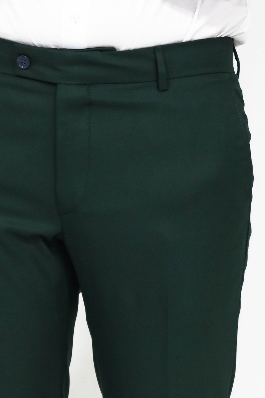 Slim Fit Textured Dark Green Men Trousers - Wessi