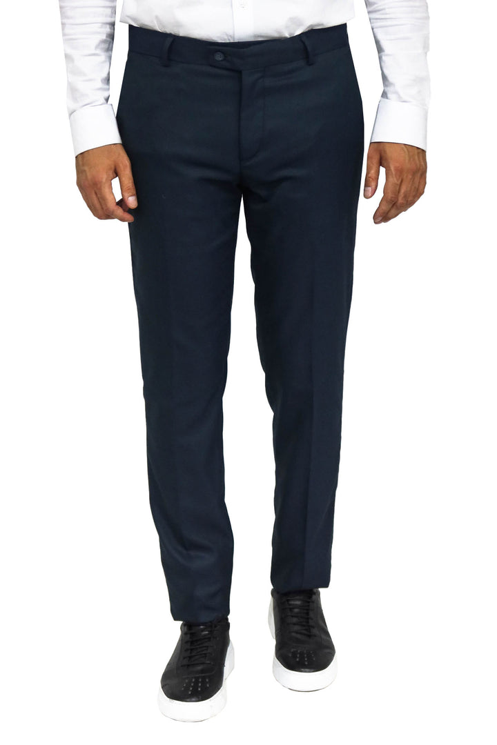 Pantalon Homme Vert Pétrole Texturé Coupe Slim - Wessi