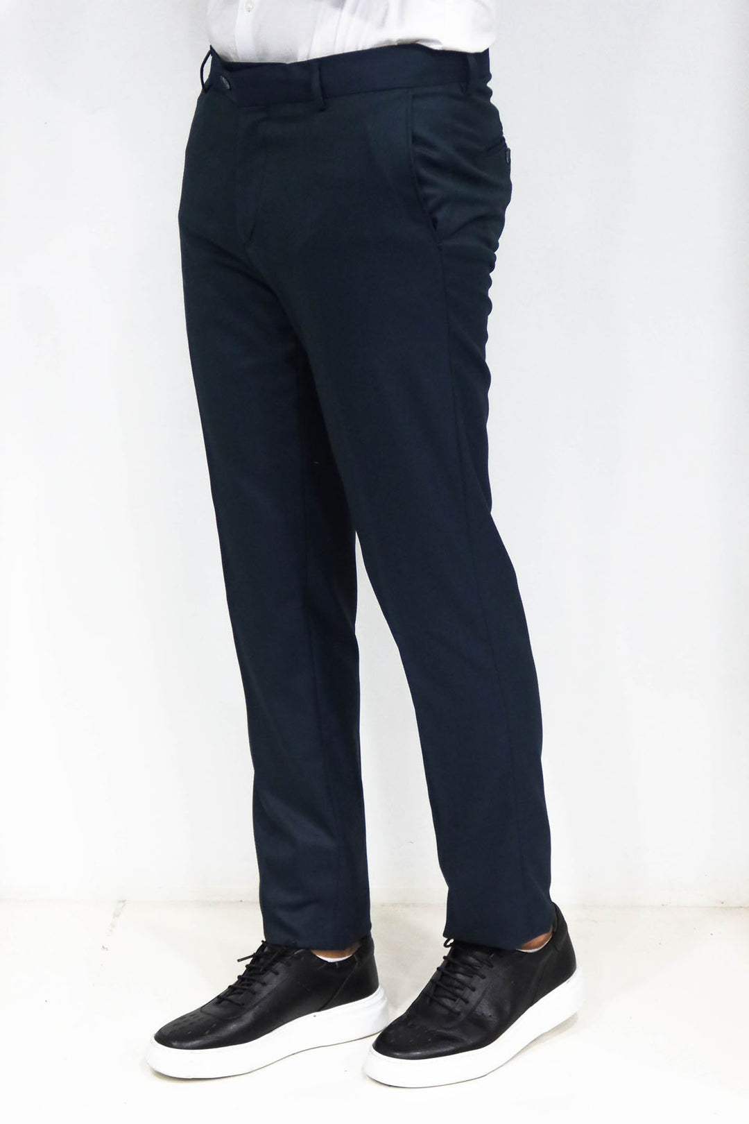 Pantalon Homme Vert Pétrole Texturé Coupe Slim - Wessi