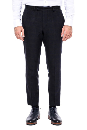 Pantalon Homme Anthracite Coupe Slim à Carreaux - Wessi