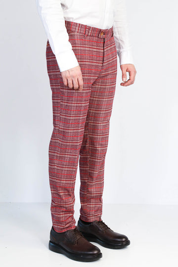 red checkered dress pants Stone Plaid Red pants