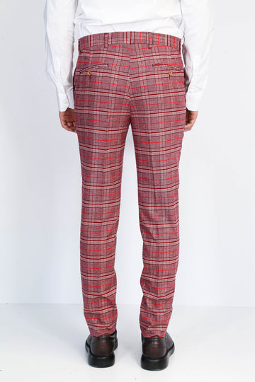 mens plaid slim fit dress pants Slim Gray Plaid Wool-blend Suit Pant