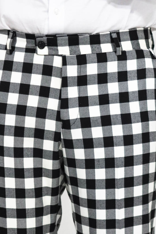 Pantalón Hombre Slim Fit Cuadros Negro - Wessi