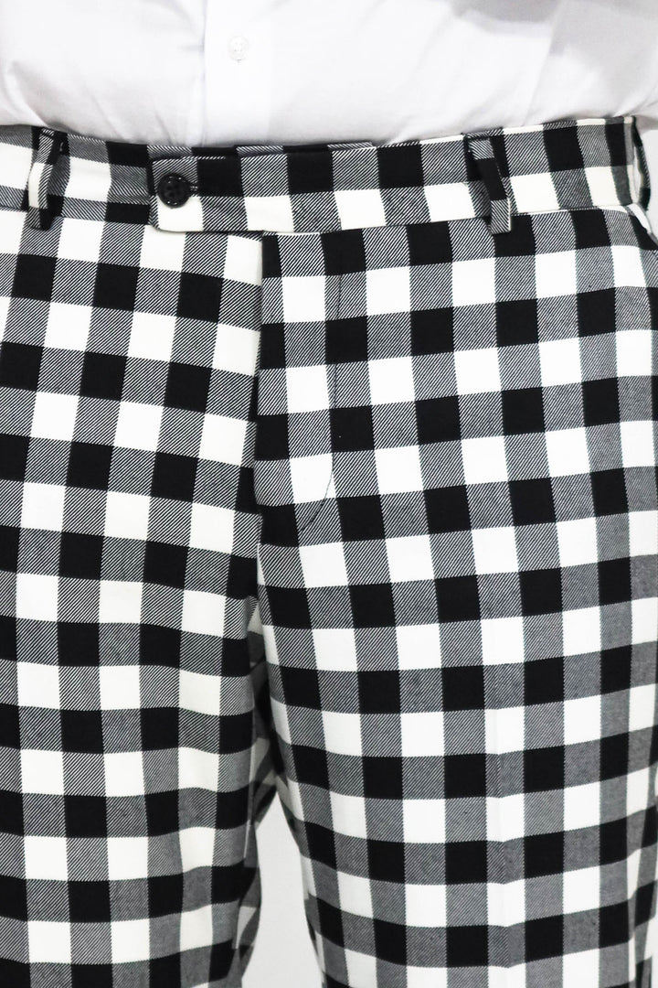 Pantalón Hombre Slim Fit Cuadros Negro - Wessi