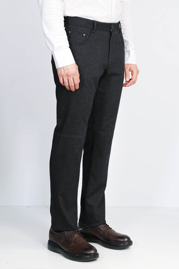 Черные мужские брюки из хлопка с 5 карманами - Wessi