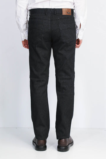 Черные мужские брюки из хлопка с 5 карманами - Wessi