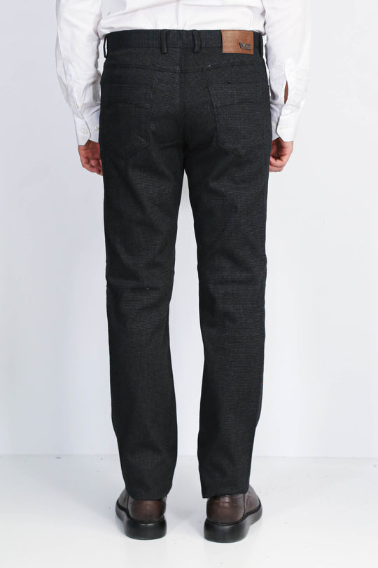 Черные мужские брюки из хлопка с 5 карманами - Wessi