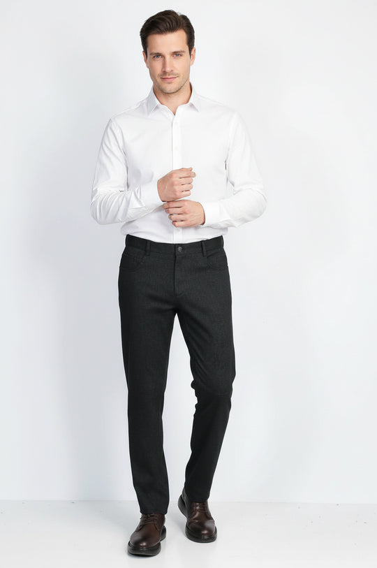 Черные мужские брюки из хлопка с 5 карманами - Wessi