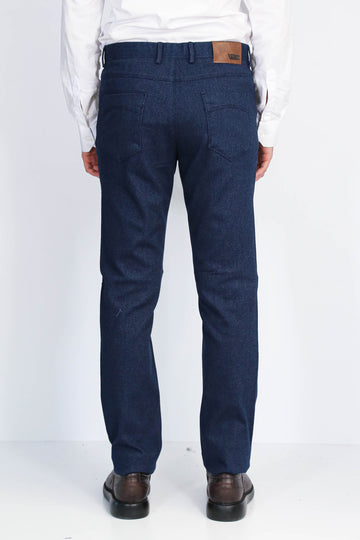 Брюки Slim Fit с 5 карманами, темно-синие мужские - Wessi