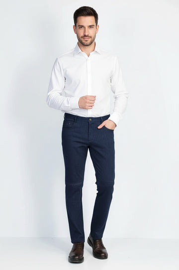 Брюки Slim Fit с 5 карманами, темно-синие мужские - Wessi