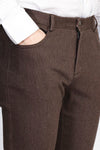 Хлопковые облегающие коричневые мужские брюки - Wessi