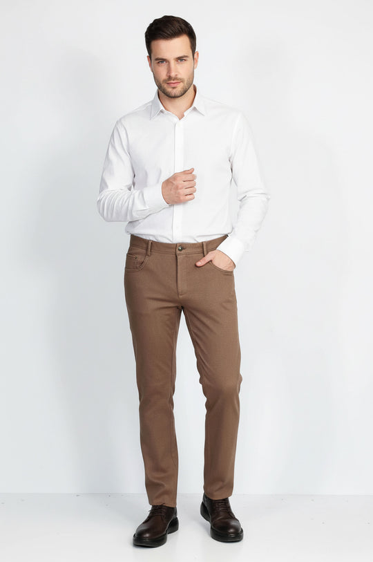 Pantalón Hombre Slim Fit Algodón Marrón Claro - Wessi