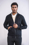 Flap Pockets Suede Black Men Bomber Coat - Wessi
