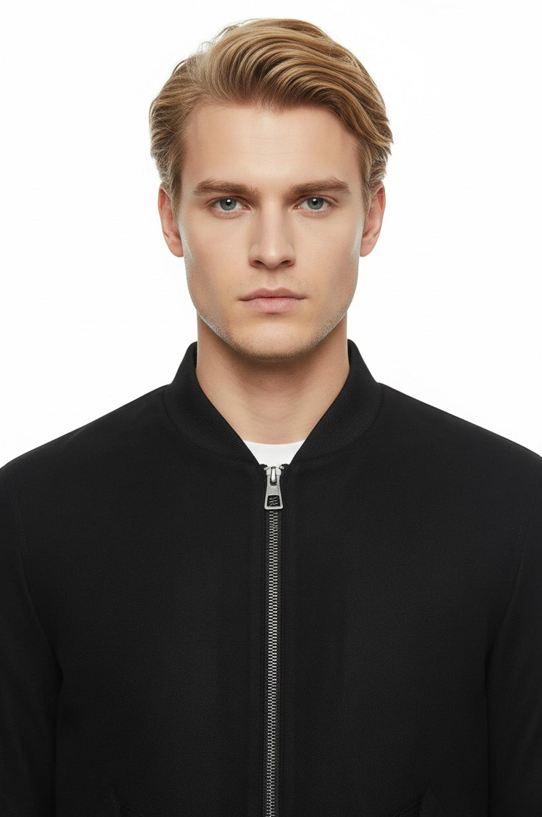 Flap Pockets Suede Navy Blue Men Bomber Coat - Wessi