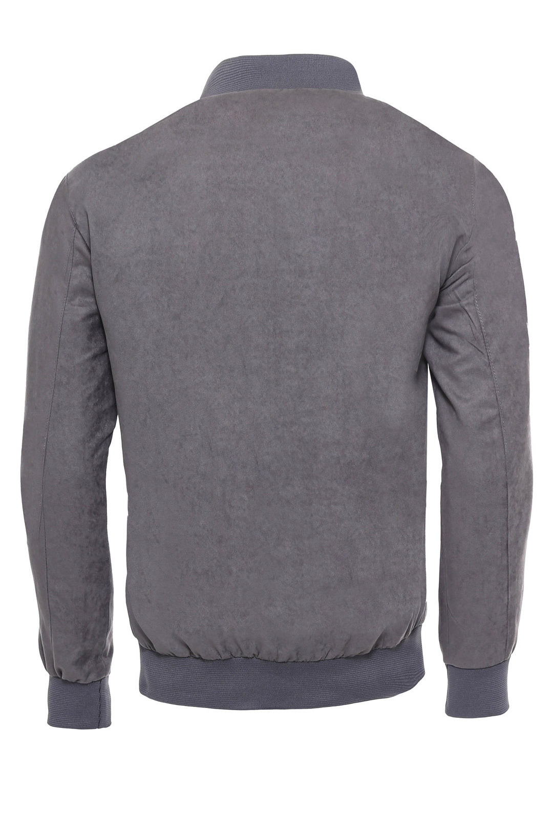 Abrigo bomber de ante con bolsillos de parche gris - Wessi